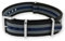 Natos.com - Schwarz Grau Blau NATO Uhrenarmband G10 Military Nylon Strap - 20 mm