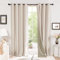 Deconovo Total Blackout Curtains Faux Linen Soft Eyelet Curtains for Windows, Pale Khaki, W66 x L72 Inch One Pair