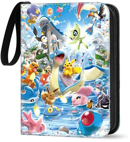 Sammelalbum für Karten, 50 Seiten 400 Karten Kapazität Sammelkarten Album Sammelmappe Karten Ordner Heft, Tragbarer wasserdichter Kartenhalter Card Collection Sammelheft, Geschenk für Kinder, B