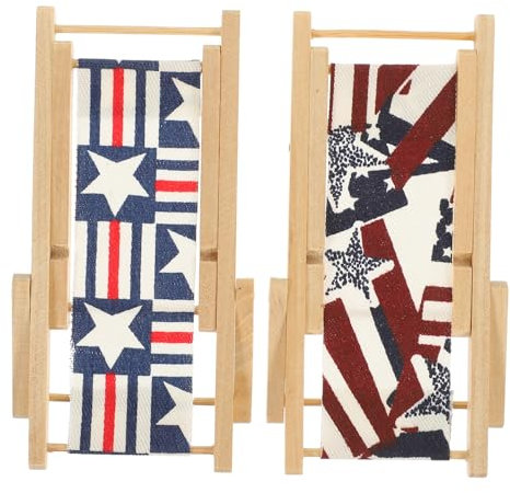 Toyvian Miniatur-klapp-strandstühle Maßstab 1/12 Miniatur-liegestühle Für Puppenhaus-Dekoration