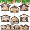 Spiareal Weihnachtskrippe aus Holz, Notenblatt, Krippe, Ornament, christliche Weihnachtsdekoration, hängende Ornamente, Masse, Musik, Krippe für Weihnachtsbaum, Geburt, Jesus, Dekoration, religiöses