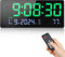 Fuloon Orologio da Parete Digitale, 15.5 Grande LED Orologio da Parete Digitale con Calendario, Secondi, Temperatura, Data, Settimana, LED Sveglia da Tavolo con Supporto per Soggiorno Cucina Ufficio