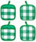 Thatyro 4 Pieces Checked Pot Holders Set, Heat Resistant Oven Mitts Pads with Pocket, Non-Slip Potholders for Kitchens Clearance Backing Cooking Countertop Decor Accessories (White, Green)