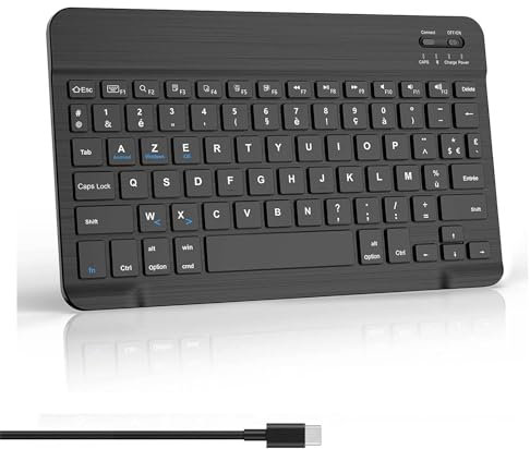 SENGBIRCH Clavier Bluetooth sans Fil 10.5 Pouces - Clavier AZERTY Français pour iOS iPad, iPad Pro, iPad Air, Mac, Tablette Android Samsung Galaxy, Xiaomi Pad 5, Huawei, Lenovo