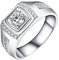 NTALJC Eternity-Ring aus 18-karätigem Weißgold für Herren, Ehering für Herren, breiter Ring mit 4 Zinken und Diamanten aus 0,3-karätigem Weißgold