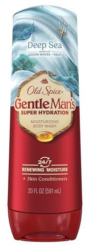 Old Spice Body Wash GentleMan’s Super Hydration for Men, 24/7 Renewing Moisture, Gentle on Skin with Skin Conditioners, Deep Sea with Ocean Waves + Kelp Scent, 20 oz
