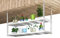 Gaommini An der Decke montierte Hängeregale, Pflanzenregal, Blumentopfständer – 2-stöckiges dekoratives Regal aus Edelstahl für die Wandbar, Restaurants, Küche, Topf- und Pfannenregal(80x35x80cm)
