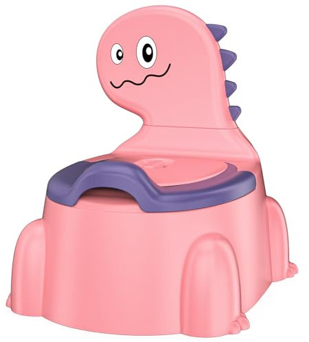 Potty Training Toddler Toilet Seat, Toilet Potties Training for Children Infant Baby Potty Chair with Splash Guard, Lid, Comfortable Backrest Portable Travel Potty for Ages 1-6 Boys and Girls, Pink