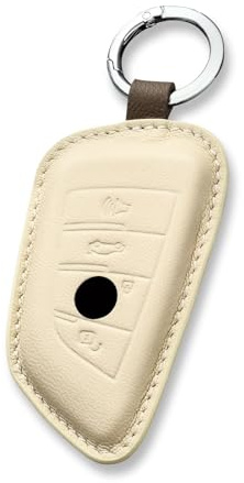 OFFCURVE Schlüsselhülle Leder, Autoschlüssel Hülle mit Schlüsselanhänger Passt für BMW 1 2 3 4 5 6 Series X1 X2 X3 X4 X5 X6 X7 X5M X6M F15 F39 F48 G11 G12, Tie