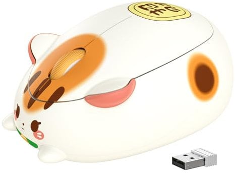 Akko Wireless Mouse for Laptop, Noise Reduction, 2.4GHz USB A Computer Mice, 1200 DPI Optical Portable Cartoon Mice, Compatible with PC, Laptop (Fortune)