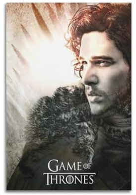 STFHRTFGGH TV-Show-Poster Game of Thrones, 1 Jon Snow-Poster, dekoratives Gemälde, Leinwand, Wandposter und Kunstdruck, moderne Familienschlafzimmer-Dekoration, Poster, 40 x 60 cm