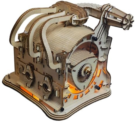 BuildCubes 3D Holzpuzzle Erwachsene, Mechanische Rotationsmotor 3D Holz Puzzle Modellbausatz, 270+PCS Verbrennungsmotor Modellbau Motorbausatz 3D Puzzle Holz Motor, Geschenk -KIT