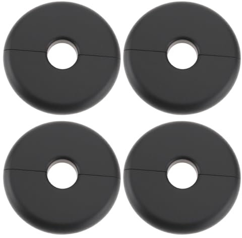 ECSiNG Lot de 4 cache-tuyaux de radiateur de 16 mm, 70 mm de diamètre, pour décoration de tuyau mural de radiateur, noir