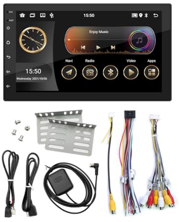 yomoe Radio con Pantalla Táctil IPS para Coche, 7 Pulgadas, 2+32 GB, Android Auto, Carplay, Reproductor Multimedia Estéreo Universal, Inalámbrico, Bluetooth, GPS