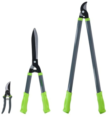 Kinzo GartenBaumscheren-Set - Baumscheren-Kombi-Set - 3-teilig - Baumschere - Astschere - Heckenschere