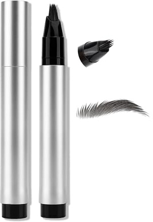 Erinde Grauschwarz Microblading Augenbrauenstift, Langanhaltend Augenbrauenstift, Wasserfest und Wischfest Eyebrow Pencil, Natürliche und Definierte Augenbrauen, mit Mikroverzweigtem Applikator #01