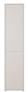 möbelando Stauraumschrank >Alice Springs< moderner Hochschrank Sandfarben 2 Türen Push-to-Open 6 Fächer 5 Einlegeböden schmaler Hochschrank aus Spanplatte 49,8x214,3x34,9 cm