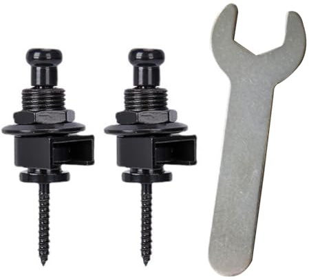Straplocks für Akustik-/Elektro-/Bassgitarre, Gitarrengurtverschlüsse, Gitarrengurt Knopf, Gitarrengurt Fixateur Gitarrengurt Knöpfe, Schwarz