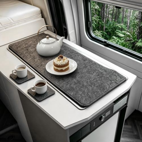 Wohnmobil Herdabdeckung aus 5 mm Filz, 71x31 cm Herd und Spülenabdeckung | 1000 g/m² hochdichter Filzabdeckung passend für Dometic Glasabdeckungen für Wohnwagen und Camper