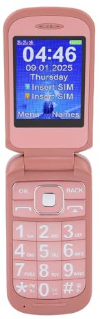 Ejoyous Unlocked Flip Phone, 2G Flip Phone Dual SIM Mobile with Dual Screen Large Buttons Flashlight Camera FM Radio for Seniors Elderly
