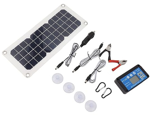 Kit de panneau solaire Panneau solaire portable en silicium monocristallin 30 W avec double sortie USB 18 V 5 V et contrôleur 12 V 24 V pour véhicules de camping en plein air