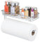 mDesign Support Mural pour Rouleau de Papier essuie-Tout de Cuisine – pour Cuisine ou Salle de Bain – Support Mural – Distributeur de torchons en Papier Moderne avec étagère de Rangement – Chrome