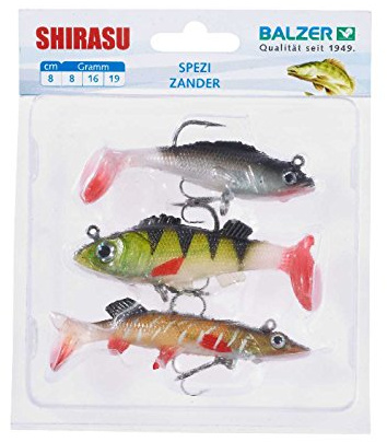 Balzer Shirasu Zielfisch Gummifisch Set 8cm 80mm 8g 16g 19g 136010007
