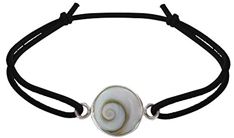 LES POULETTES BIJOUX - Armband Elastisch Link Runde Heiliger Lucia Augen Silber 925 - Schwarz