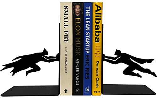 HeavenlyKraft Superhelden Dekorative Buchstützen, Buchstütze, Metall-Buchstützen, Buchstützenhalter, Heim-/Bürodekoration/Regale, Kinderzimmer-Dekor (Gewicht 1.1 kg/Paar)