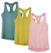 icyzone Workout Running Tank Top for Women - Racerback Yoga Tops Exercise Gym Shirts 3-Pack (XS, Mustard/Lilac Snow/Teal/)