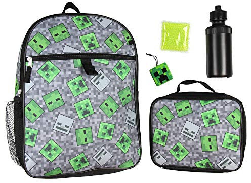 Minecraft Ghoul reductor 16 Mochila escolar y almuerzo 5pc Kit Set