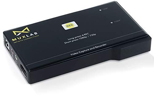 MuxLab Video Capture Recorder Device | HDMI to USB Recorder | Capture Video 1080P 60FPS | Save 1080P 30FPS | for PC, Game Consoles, TV Set Top Boxes | No Driver Required | Portable Game Recorder