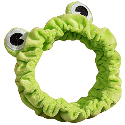 Ixkbiced Waschen Sie Gesicht Make-up Stirnband Nette Frosch Augen Elastic Hair Hoop Plüsch gewickelt.