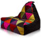 Ecopuf - Keiko Patchwork Pouf Sessel Outdoor - Sitzsack Styroporkugeln - Robuster Stoffsack - Entspannungssessel - Wohnungseinrichtung - Sessel Größe M - 100x80x85cm, Schwarz A22