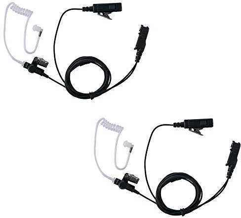 Klykon 2 Wire Surveillance Security Acoustic Tube Eeapiece Headset with PTT Mic for Motorola XPR3300e XPR3500 XPR3500e XPR3000 XPR3300 Walkie Talkie 2 Way Radio(2 Pack)