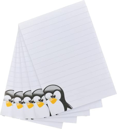 Notizblöcke I Motiv Pinguin I 5 Stück I 25 Blatt | liniert