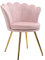 HOMCOM Fauteuil Coquillage Chaise Coiffeuse Fauteuil en Velours Fauteuil de Salon avec Pieds en métal doré pour Salon Chambre et Salle à Manger 67l x 64P x 77H cm Rose poudré