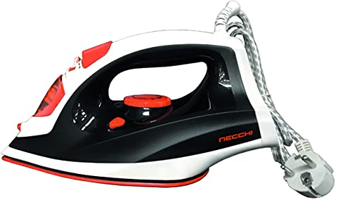 Necchi - NCL- 668 Ferro da stiro a vapore, 2600W, temperatura regolabile, pulsante spray, vapore per getto spray, funzioni deumidificazione, indicatore di alimentazione, piastra in ceramica