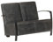 2-Sitzer-Sofa Grau Echtleder
