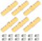 Bwintech Lot de 6 raccords cannelés 19 mm 2 voies en laiton droit avec 12 pinces