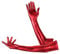 KINBOM Red Long Elbow Gloves, Shiny Patent Leather, Women's Size M, Perfect for Social Events & Fashion-Conscious Women