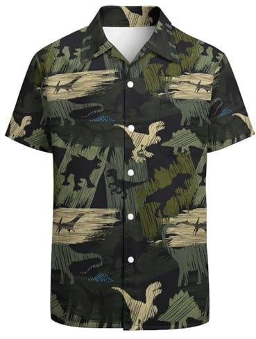 GADZILLE Herren Hawaiihemden Kurzarm Casual Neon Sommer Strand Hemd | Hemd mit Knopfleiste, schnell trocknend, atmungsaktiv, bequem, leicht, normale Passform, modisch