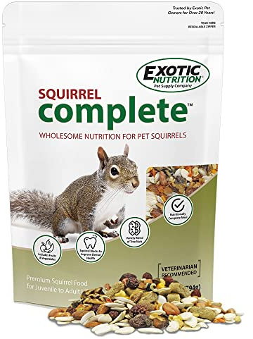 Exotic Nutrition Squirrel Complete (4 lb.) - Healthy Natural Food for Squirrels - Ground, Grey, and Flying Squirrels