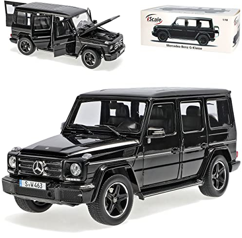 iScale Mercedes-Benz G-Klasse W463 Schwarz Ab Modellpflege 2015 1/18 Kyosho Modell Auto mit individiuellem Wunschkennzeichen