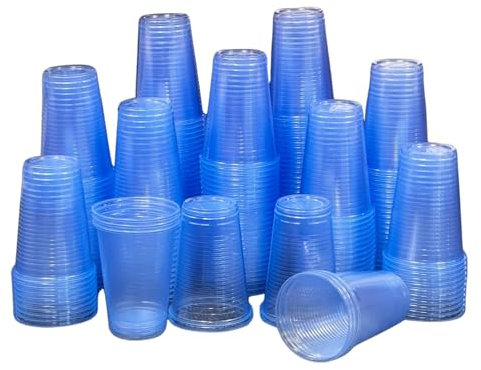 HOT BARGAINS Blue Plastic Cups 7oz/180ml Reusable tumblers 200 Pack