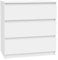 VBChome Kommode mit 3 Schubladen Weiß 80 x 39 x 81 cm Grifflose Schubladenkommode Holz Mehrzweckschrank Mehrzweckschrank für Flur Schlafzimmer Wohnzimmer Kinderzimmer Einfache Montage
