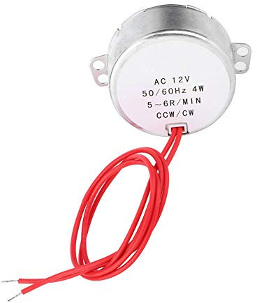 Synchronous Motor 12V AC, TYC30 Synchronous Motor, AC 12V 4W 5-6RPM CCW/CW Reversible Electric Synchron Motor with Wire, Electric Fan Motors
