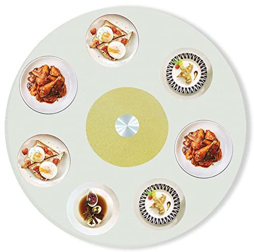 ZJIEX Lazy Susan Plattenteller Aus Gehärtetem Glas, Rund Esstisch Drehplatte, 50cm-100cm 360º Drehbar Servierplatte Für Den Küchen-Esstisch(Gold,Ø60cm/24inch)