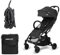 Beberoad Love R2 Kleiner Reise-Kinderwagen – kompakter, faltbarer, leichter Baby-Kinderwagen für Flugzeug, Kleinkind, verstellbare Rückenlehne, Getränkehalter & wasserdichtes Baldachin, Schwarz