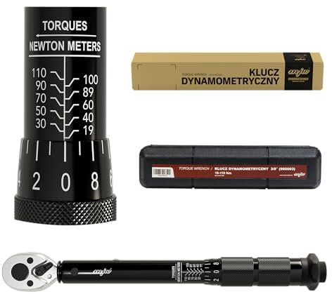 MJW Drehmomentschlüssel 3/8 Antrieb, CrV Stahl, Inkl. Zertifikat & Etui, 19-110 Nm, ISO 6789:1992 Konform